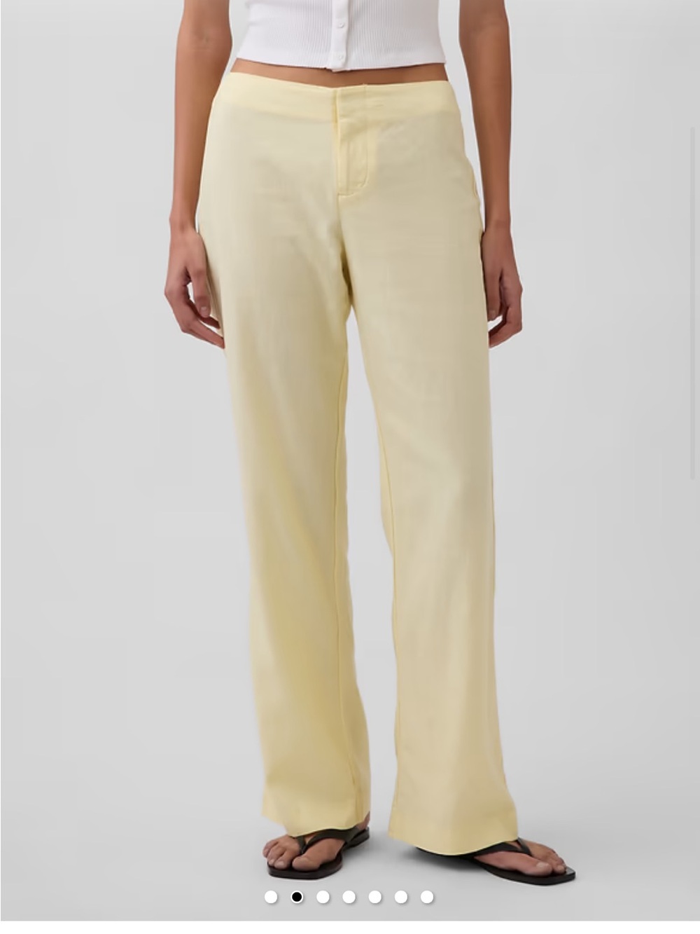 Gap Low Rise Linen-Blend Flare Pants Size 6